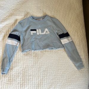 Light blue Fila cropped sweatshirt